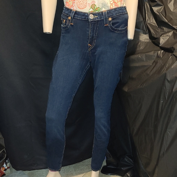 True Religion Denim - True Religion Dark Blue Curvy Skinny Old Jeans Size 11